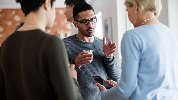 Start a Study Circle. Group of three discussing.